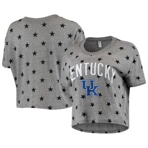 Alternative Kentucky Wildcats Gray Crop Top Star Print‎ Tee Shirt Large NWOT